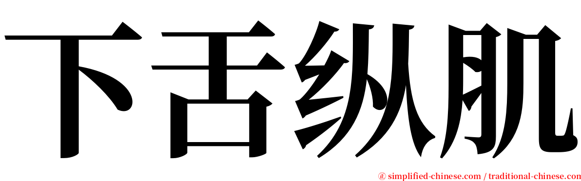 下舌纵肌 serif font