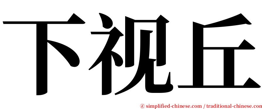 下视丘 serif font