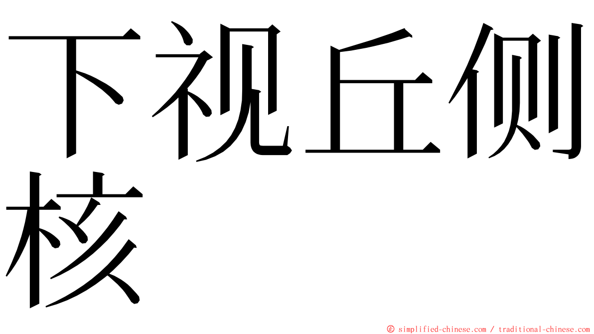 下视丘侧核 ming font