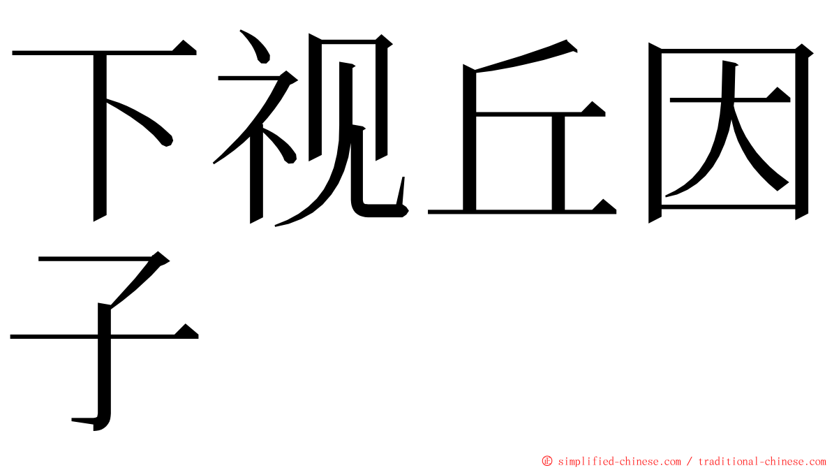 下视丘因子 ming font