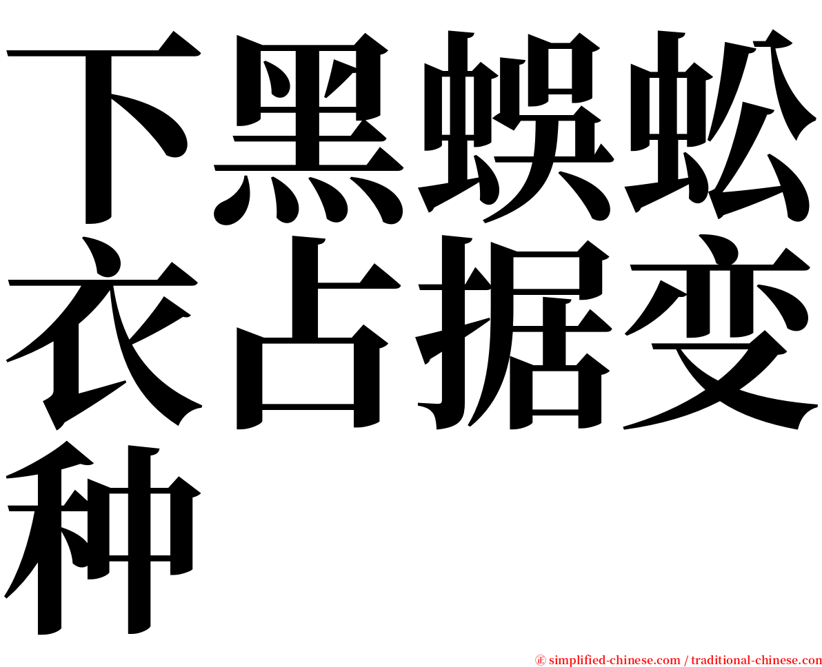 下黑蜈蚣衣占据变种 serif font