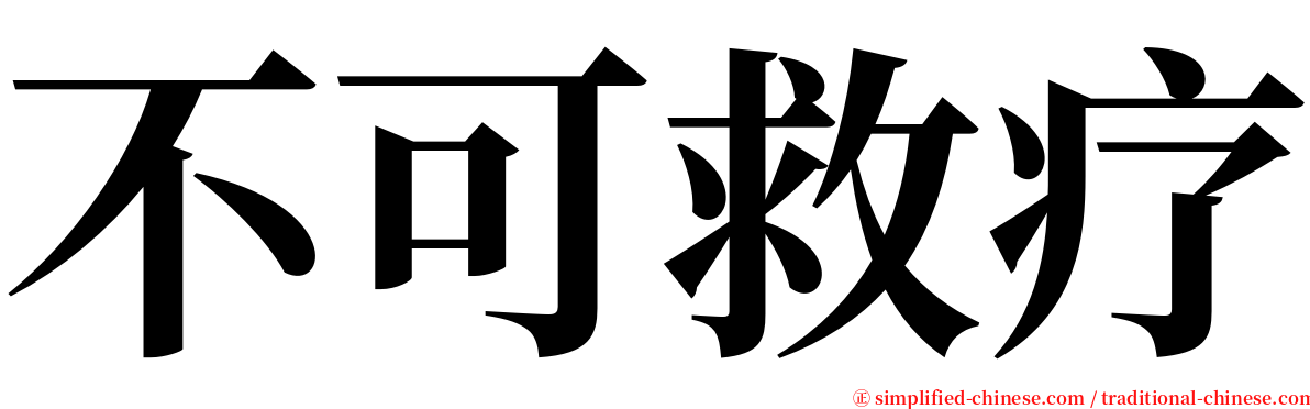 不可救疗 serif font