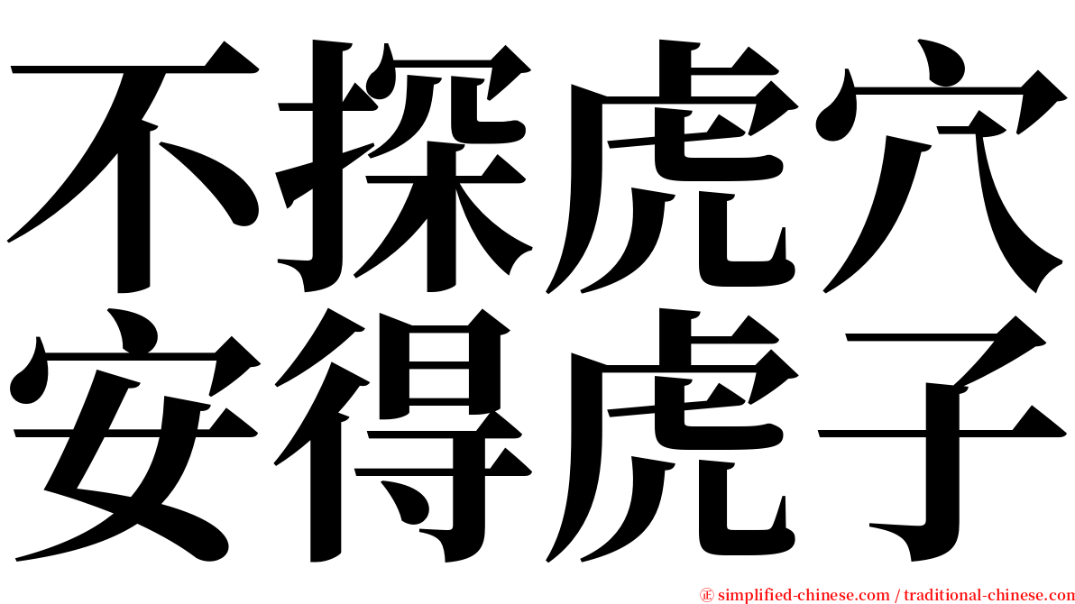 不探虎穴安得虎子 serif font