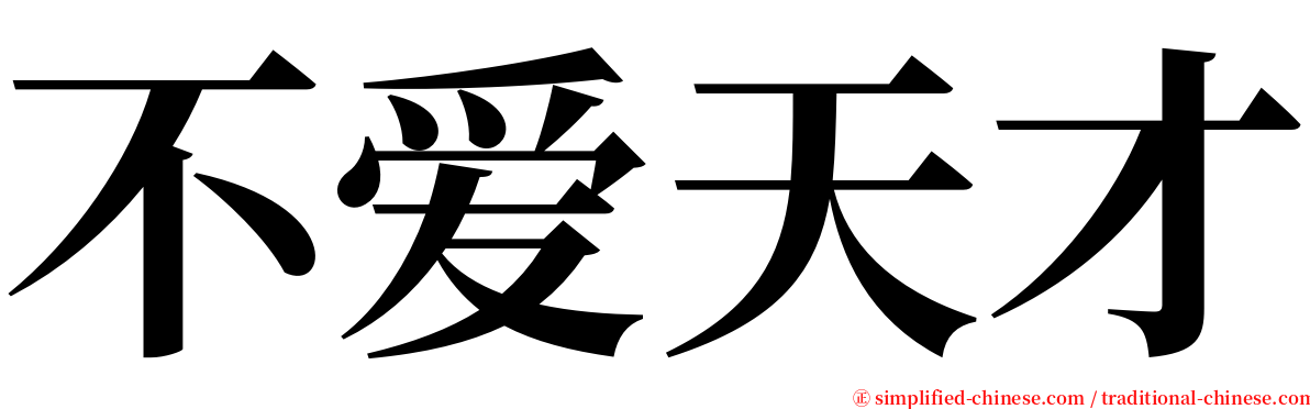 不爱天才 serif font