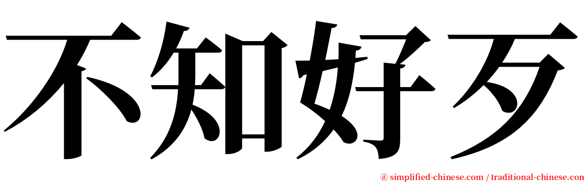 不知好歹 serif font