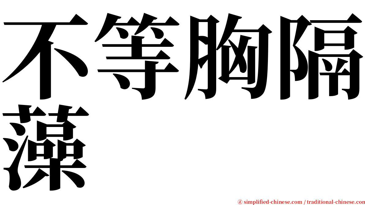 不等胸隔藻 serif font