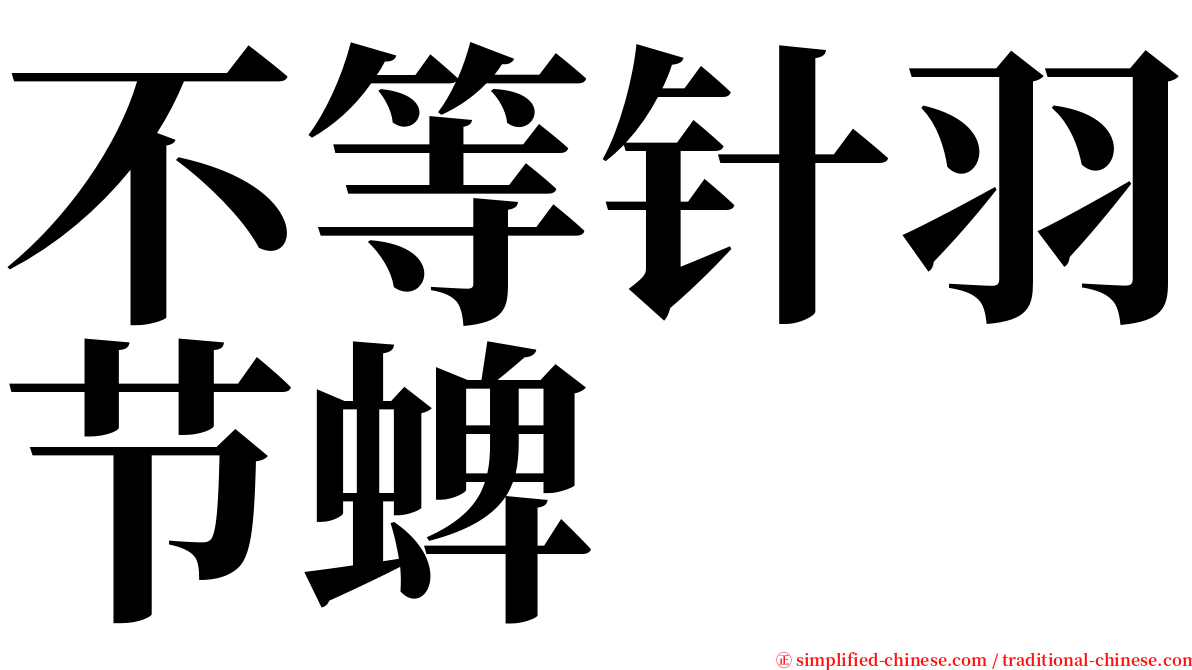 不等针羽节蜱 serif font