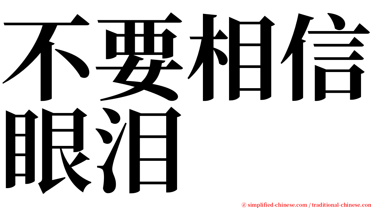 不要相信眼泪 serif font