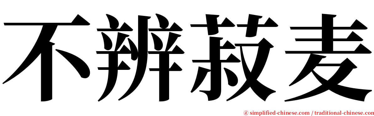 不辨菽麦 serif font