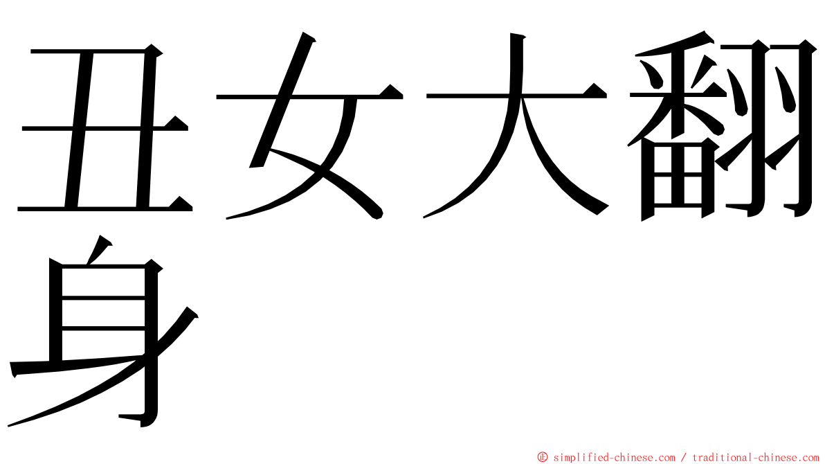 丑女大翻身 ming font