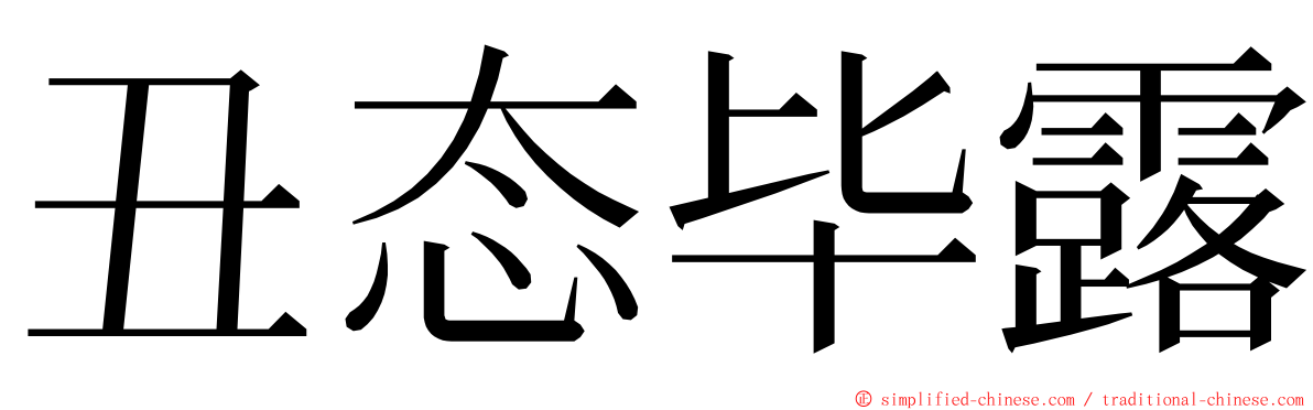 丑态毕露 ming font