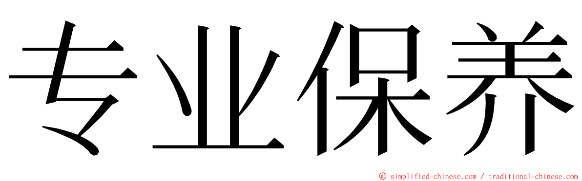 专业保养 ming font