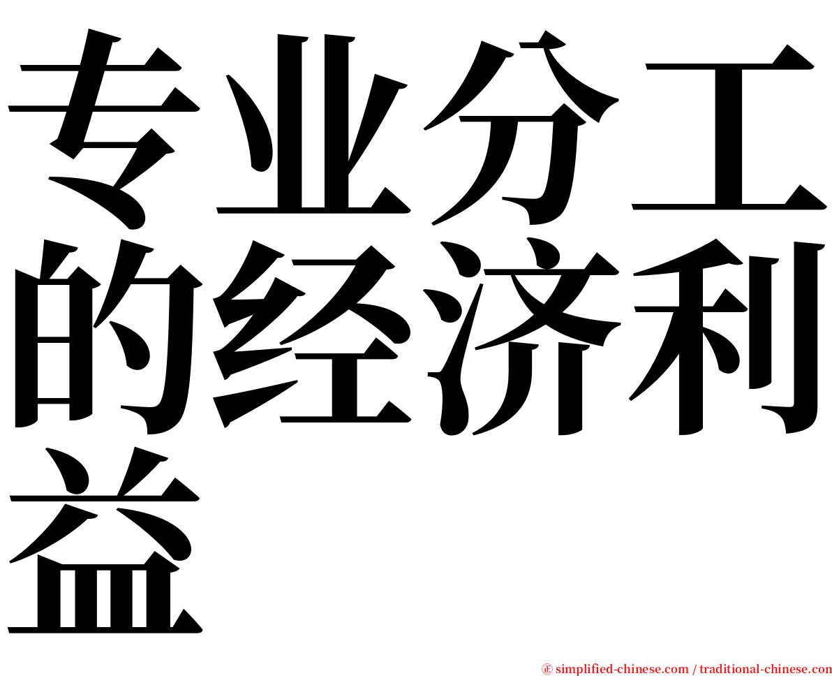 专业分工的经济利益 serif font