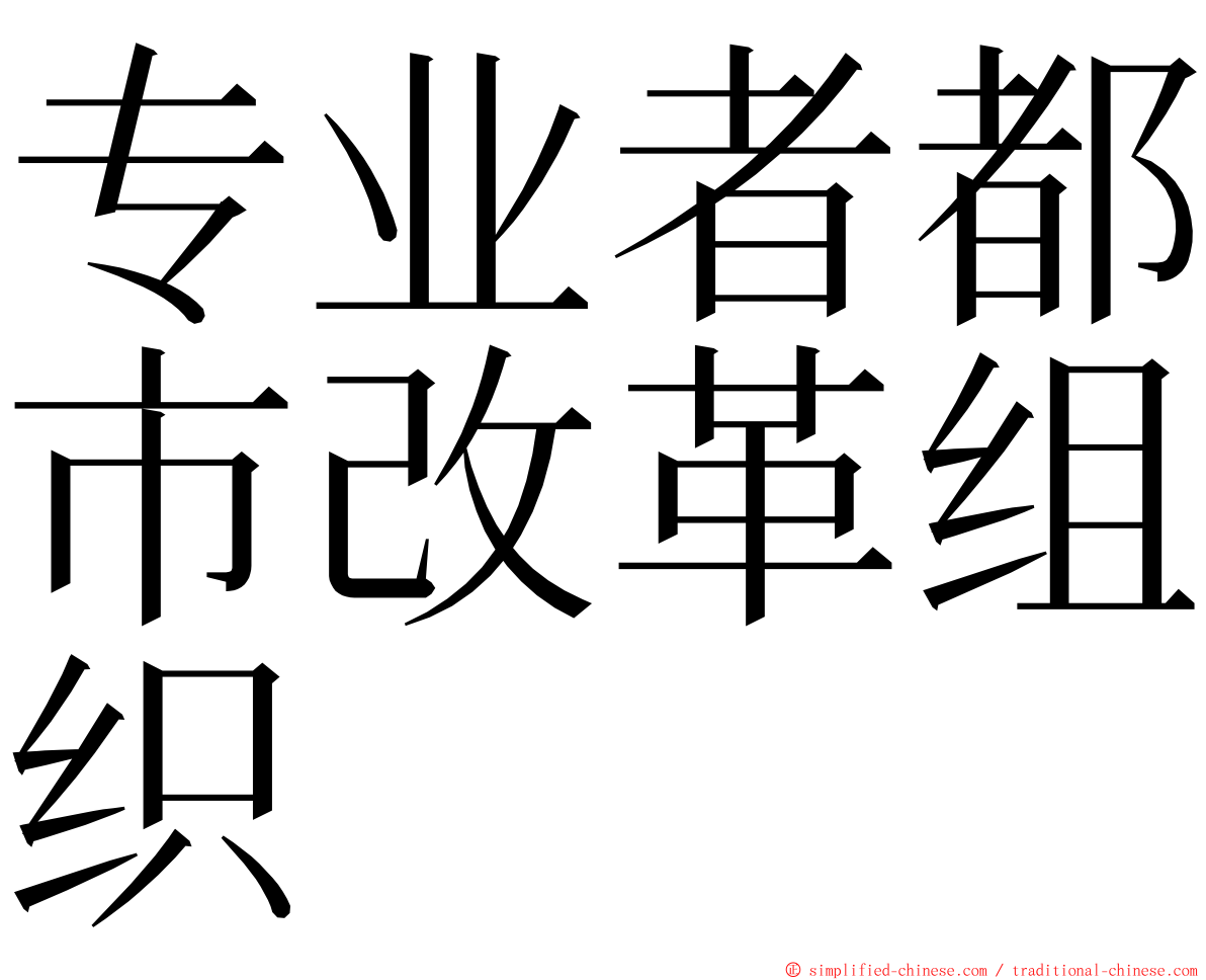 专业者都市改革组织 ming font