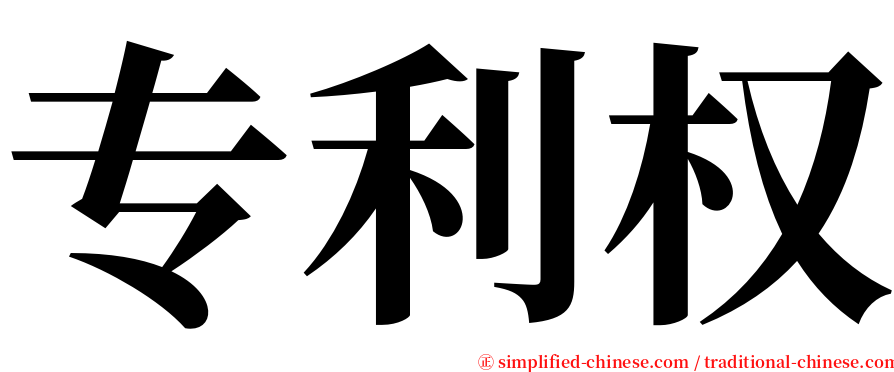 专利权 serif font