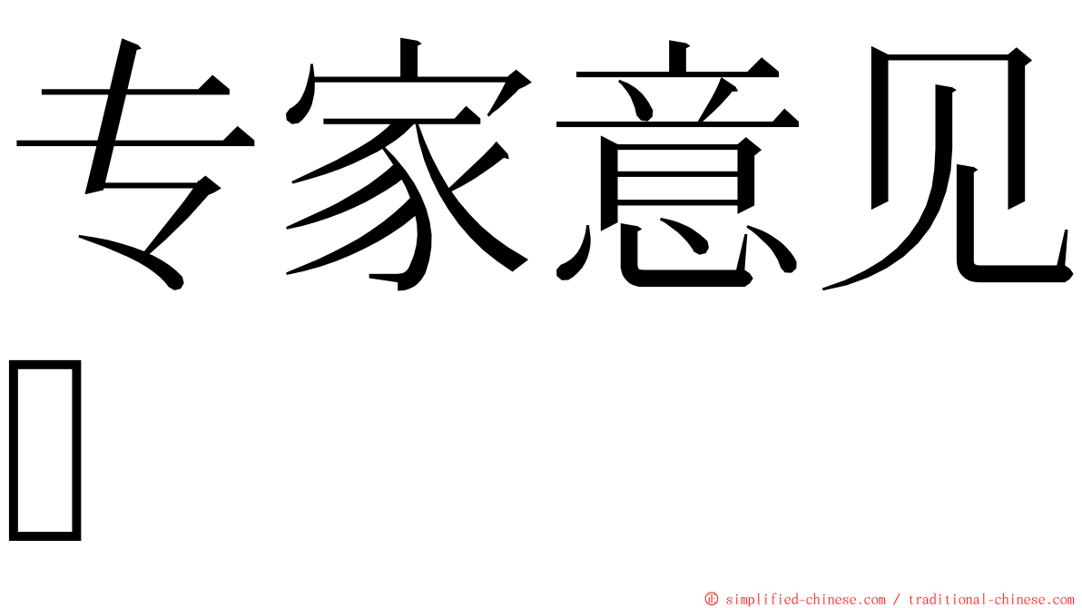 专家意见 ming font