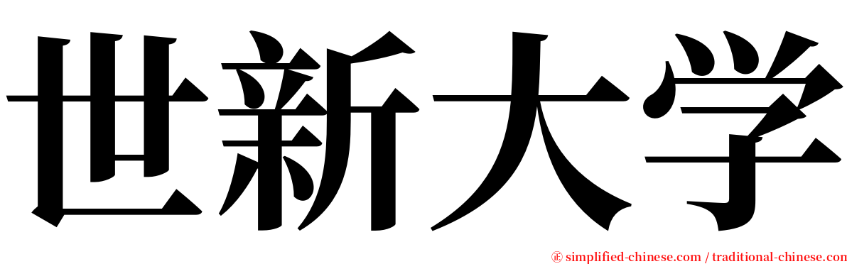 世新大学 serif font