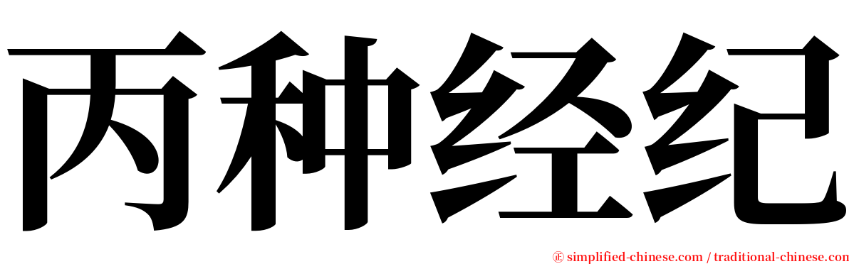 丙种经纪 serif font