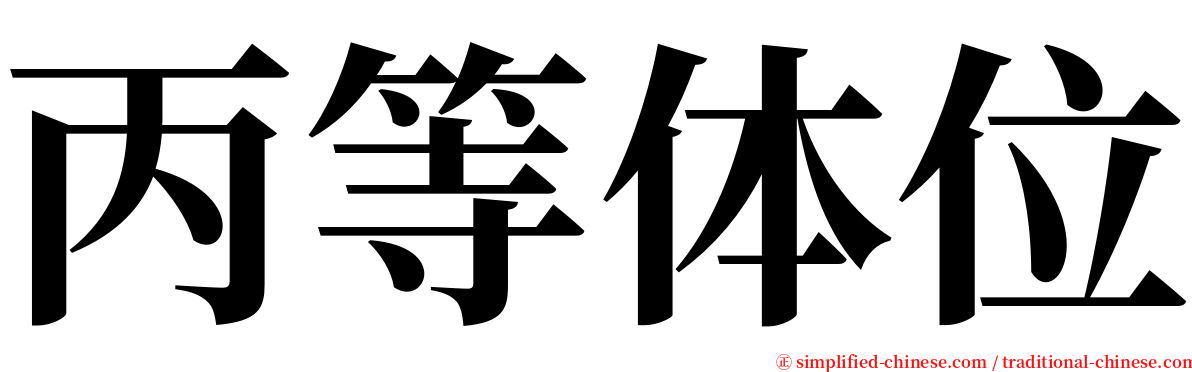 丙等体位 serif font