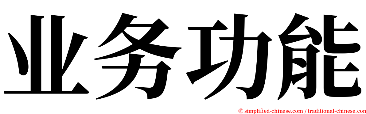 业务功能 serif font