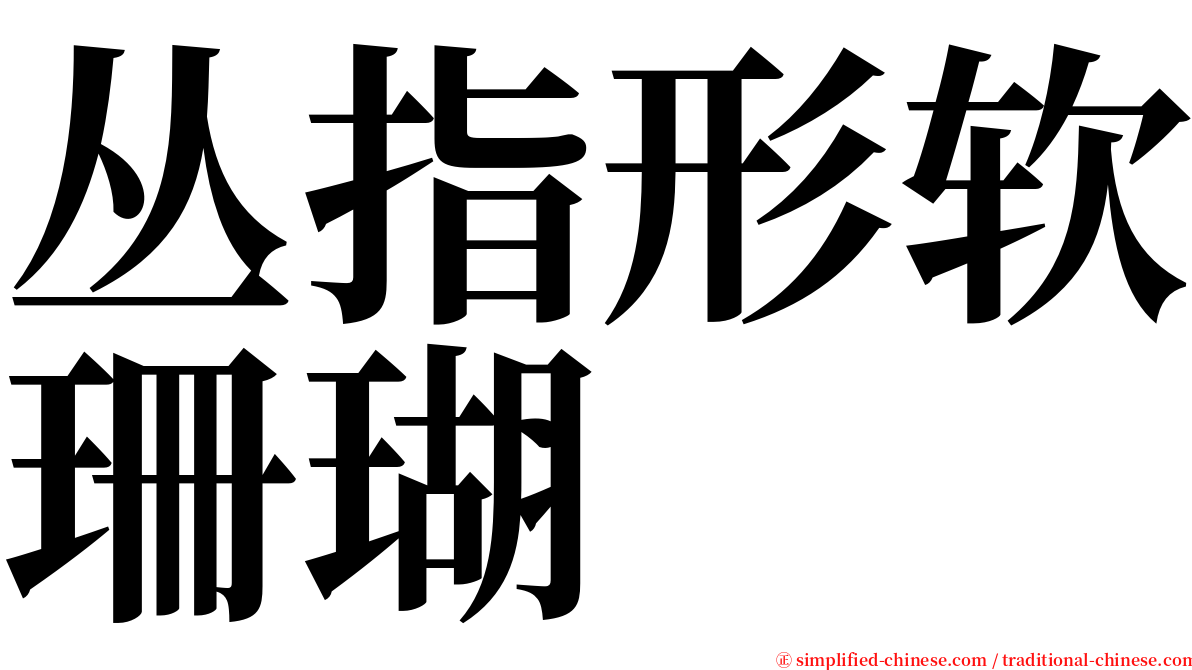 丛指形软珊瑚 serif font