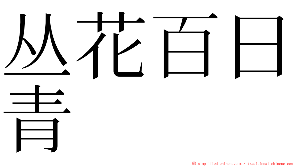 丛花百日青 ming font