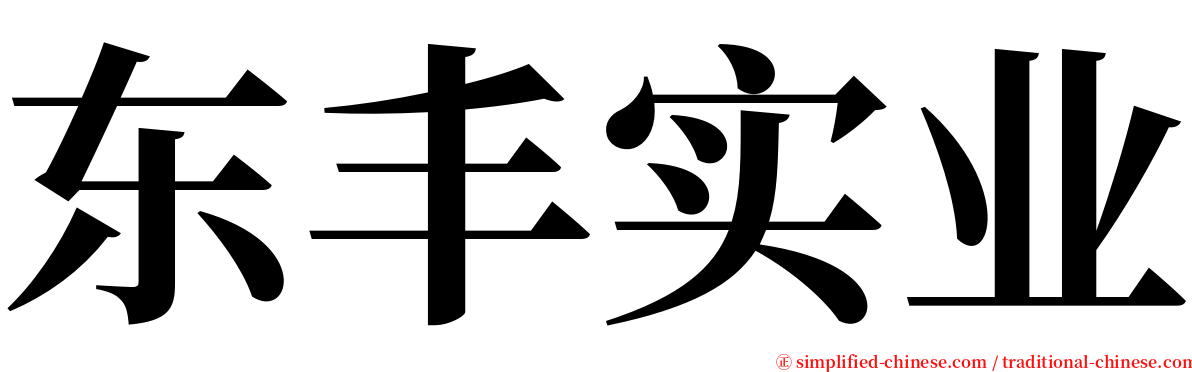 东丰实业 serif font