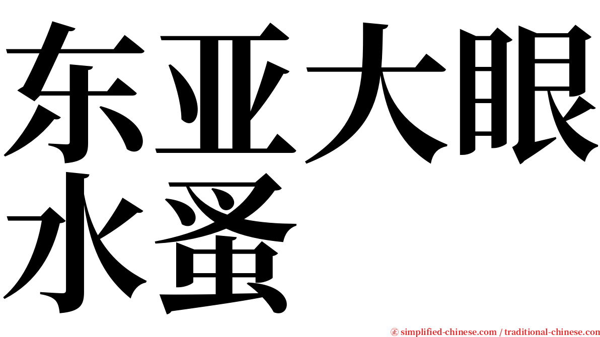 东亚大眼水蚤 serif font