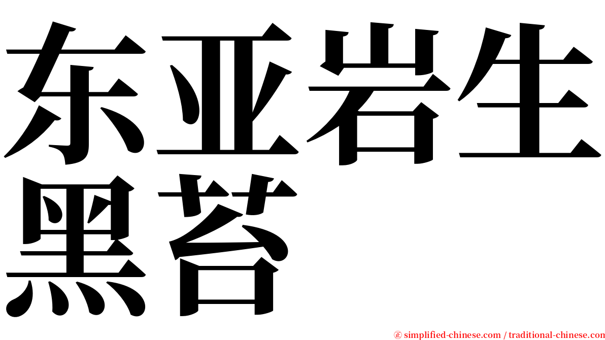 东亚岩生黑苔 serif font