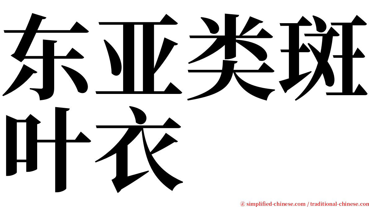 东亚类斑叶衣 serif font