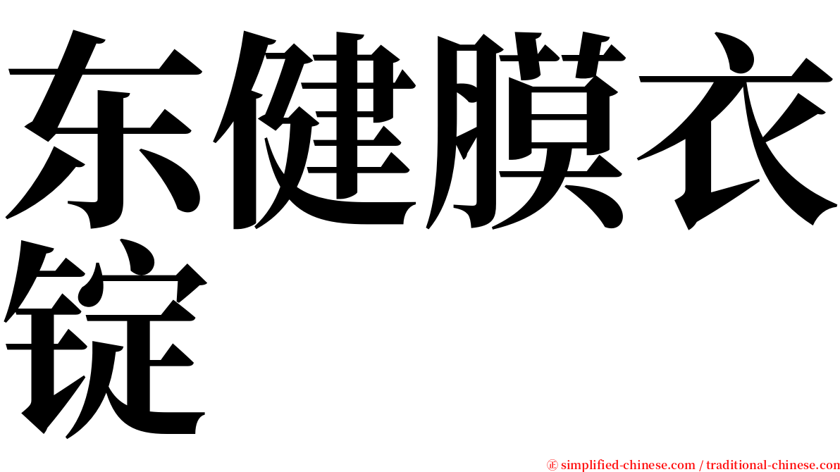 东健膜衣锭 serif font