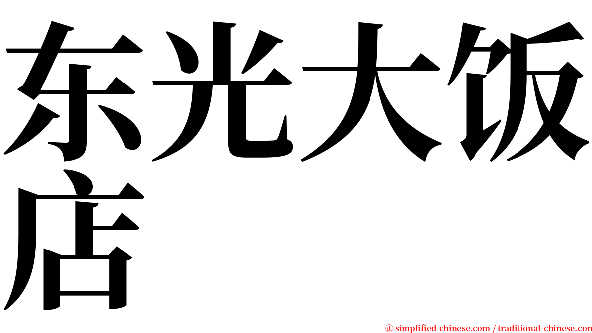 东光大饭店 serif font