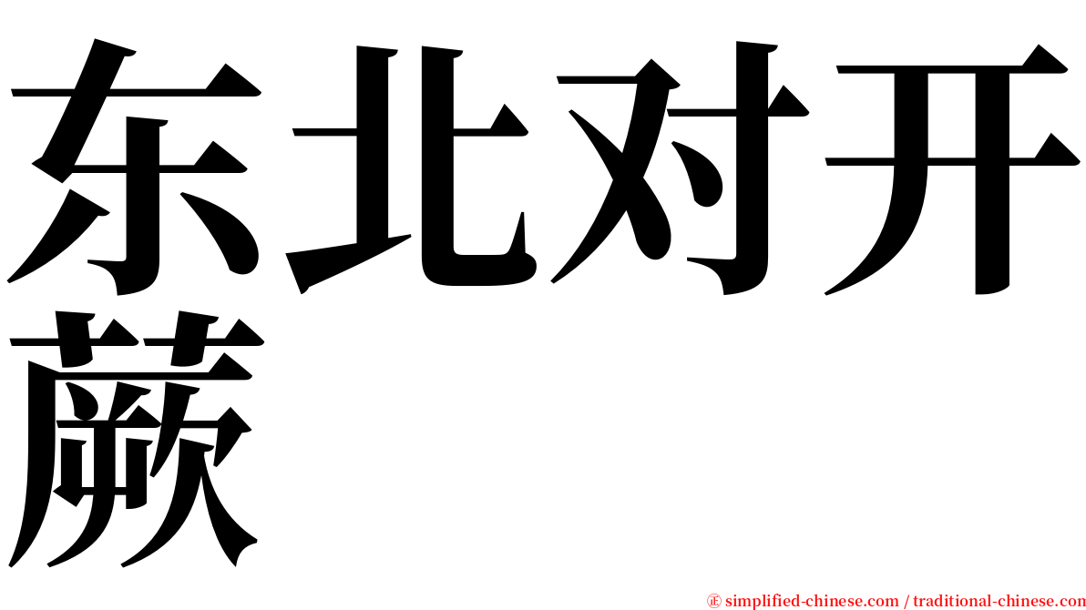 东北对开蕨 serif font