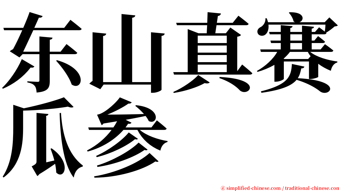 东山真赛瓜参 serif font