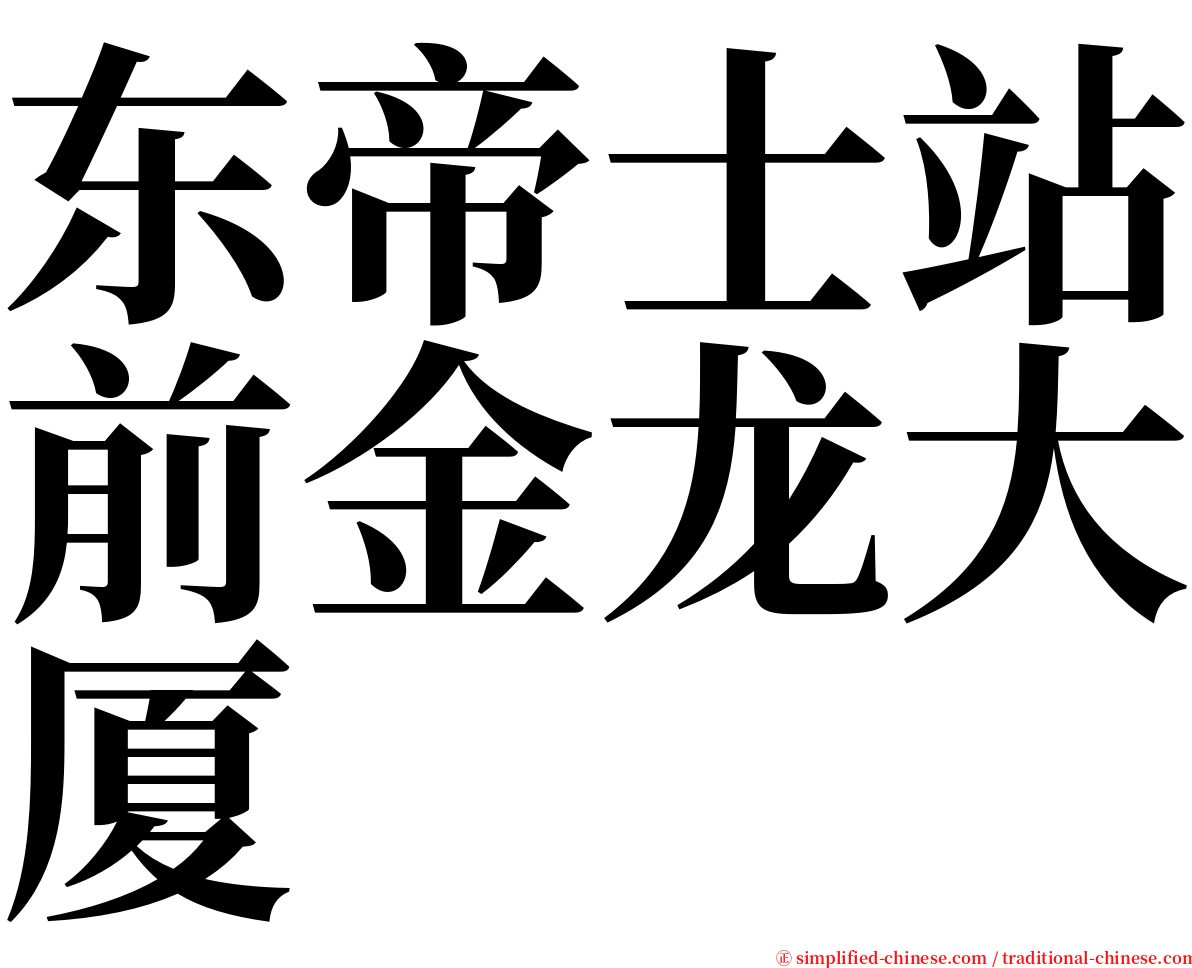 东帝士站前金龙大厦 serif font