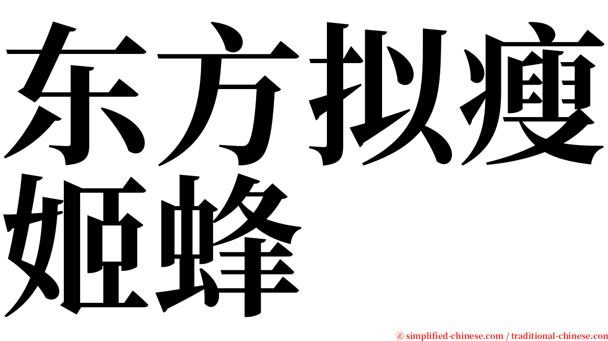 东方拟瘦姬蜂 serif font