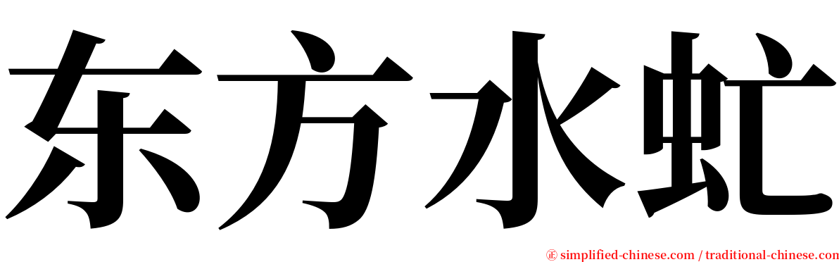 东方水虻 serif font