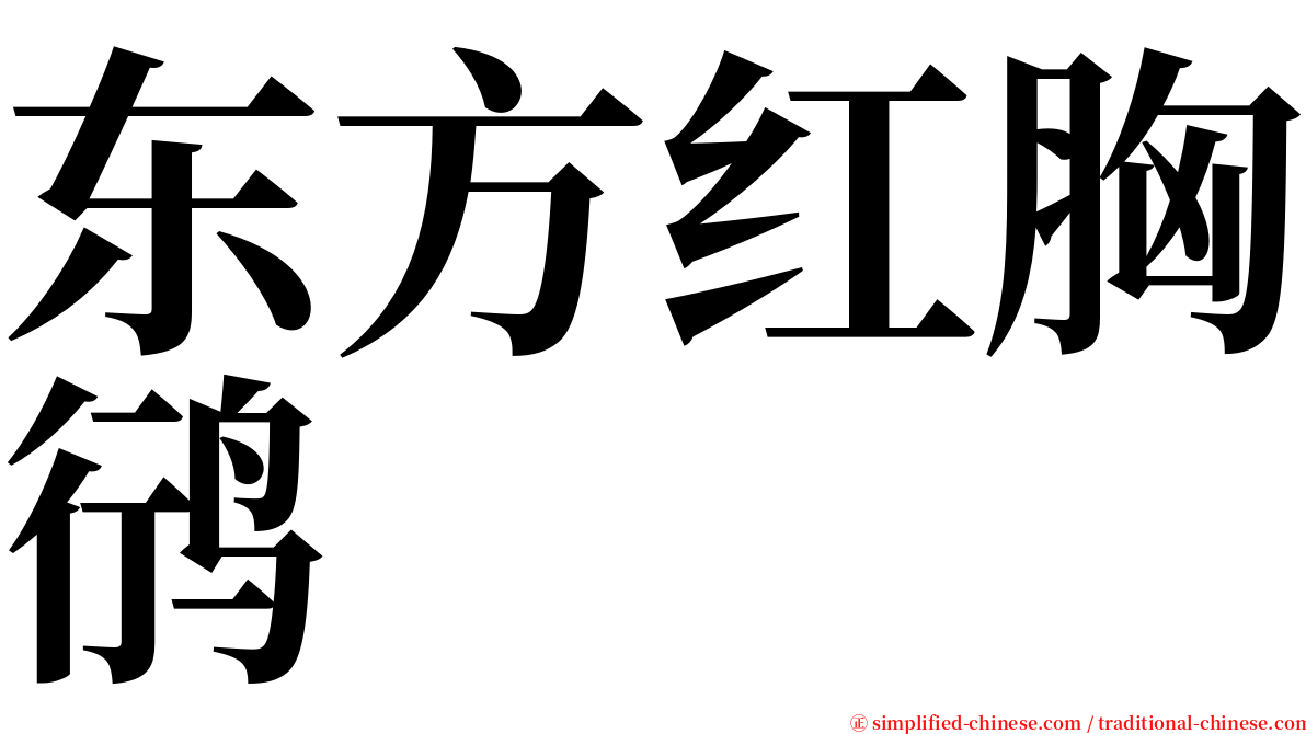 东方红胸鸻 serif font