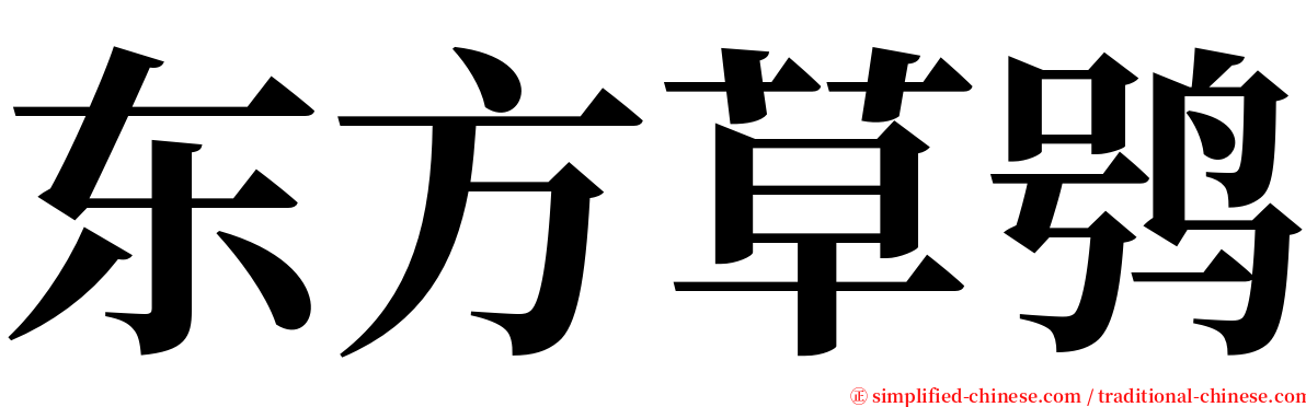 东方草鸮 serif font