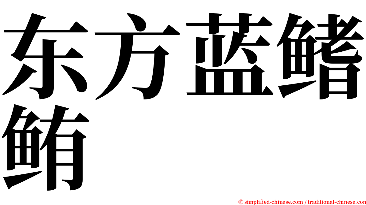 东方蓝鳍鲔 serif font