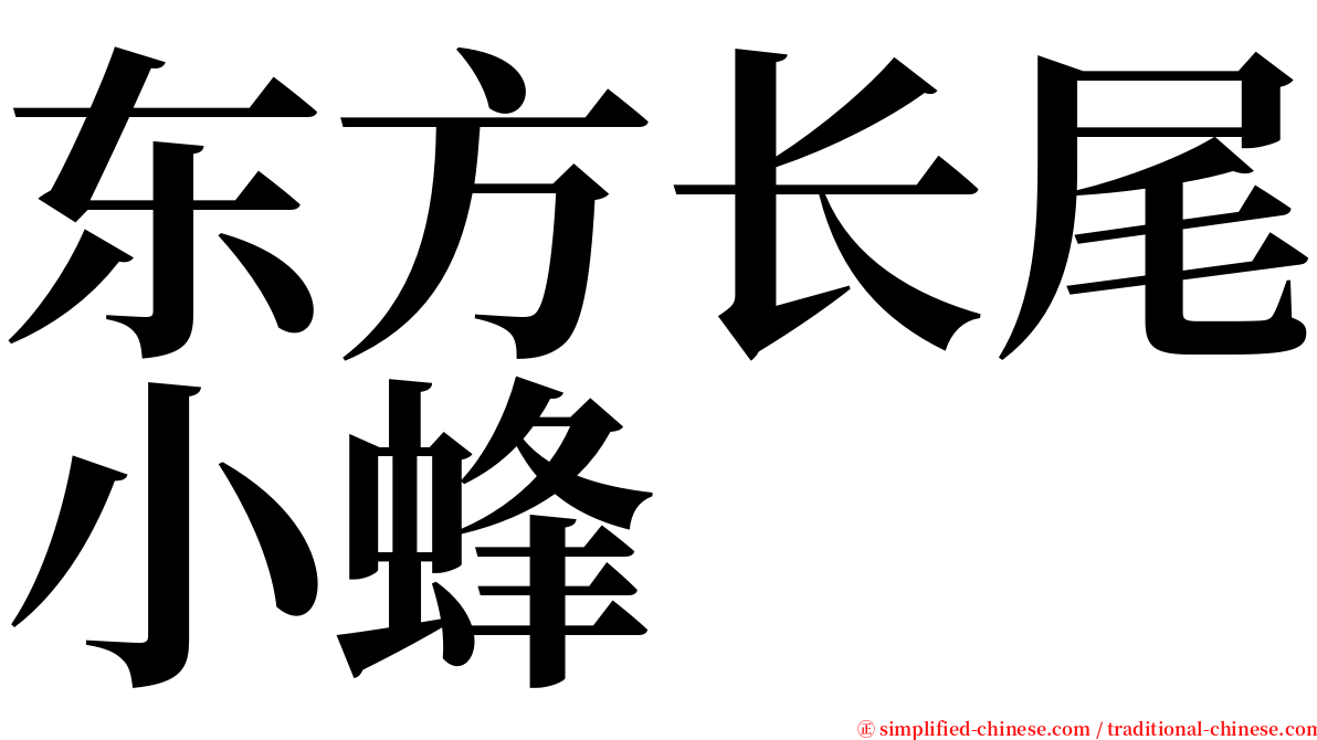 东方长尾小蜂 serif font