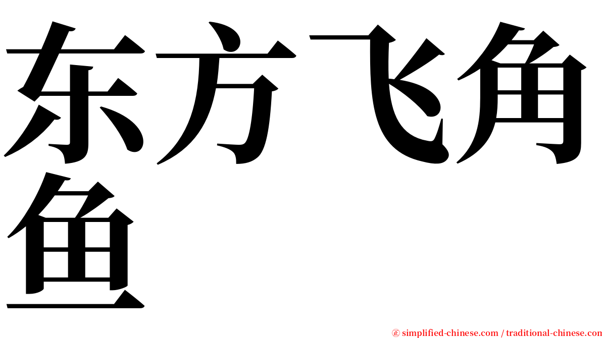 东方飞角鱼 serif font