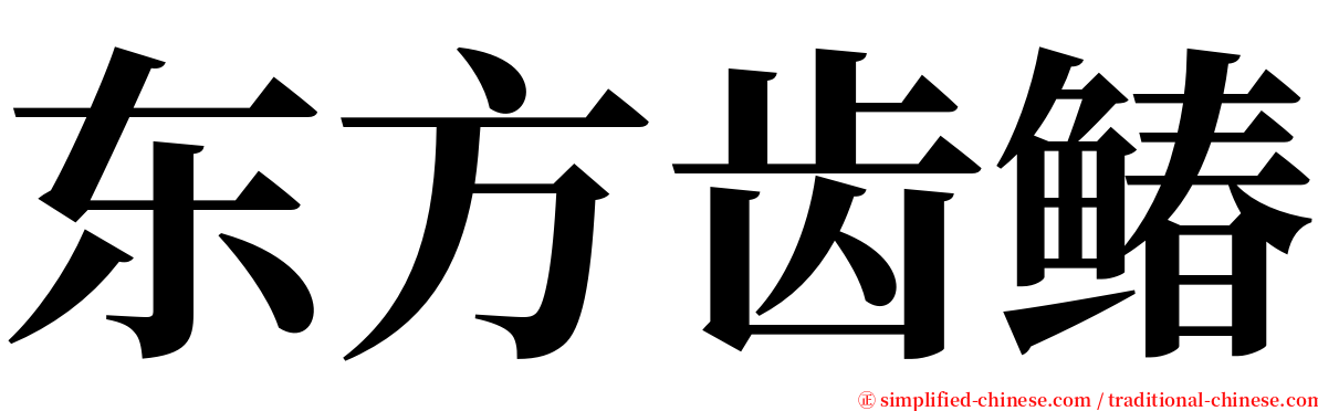 东方齿䲠 serif font