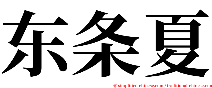 东条夏 serif font