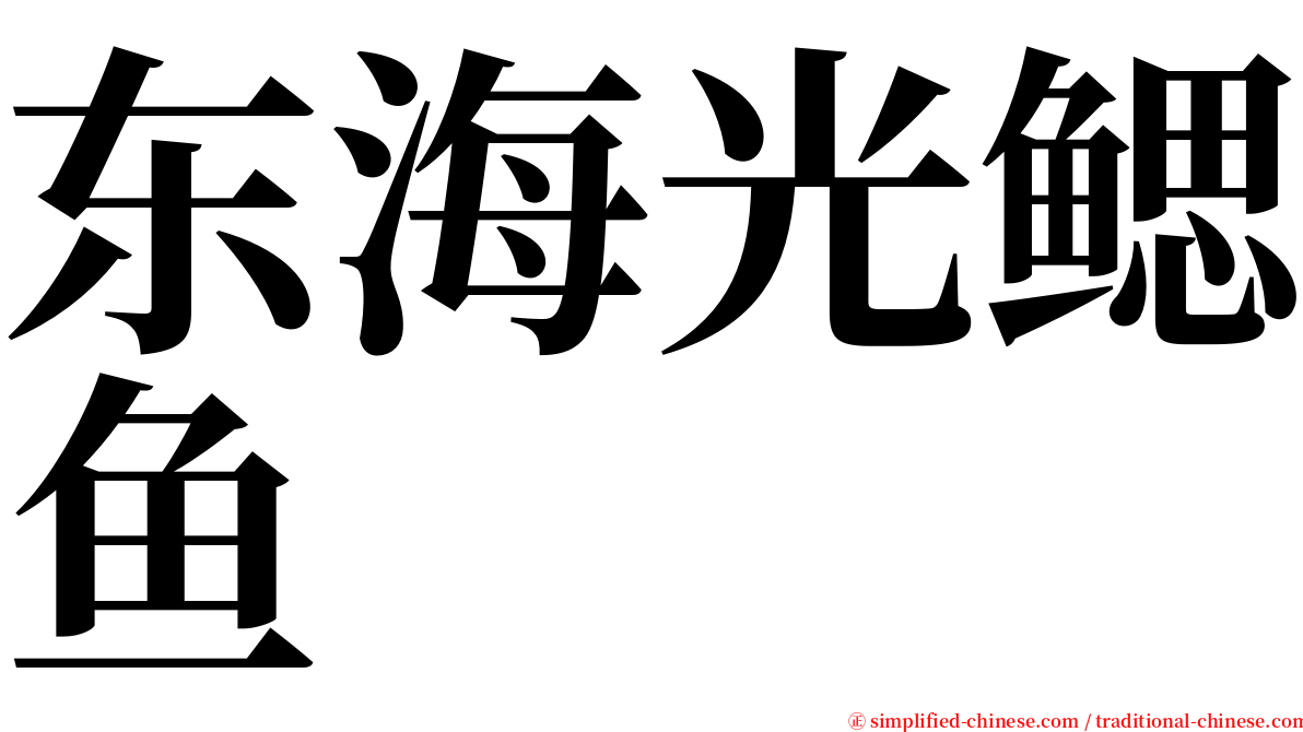 东海光鳃鱼 serif font