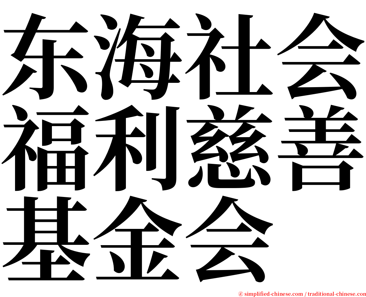 东海社会福利慈善基金会 serif font