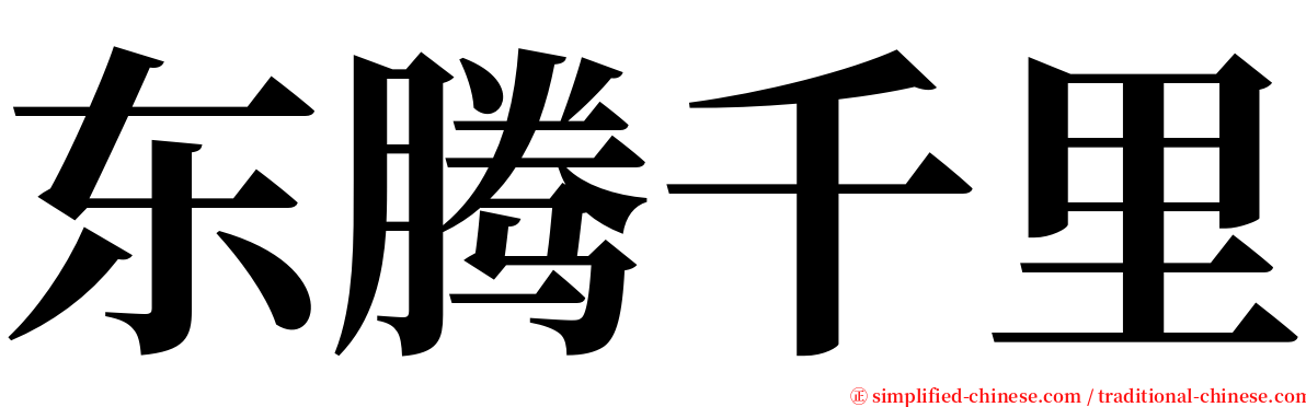 东腾千里 serif font