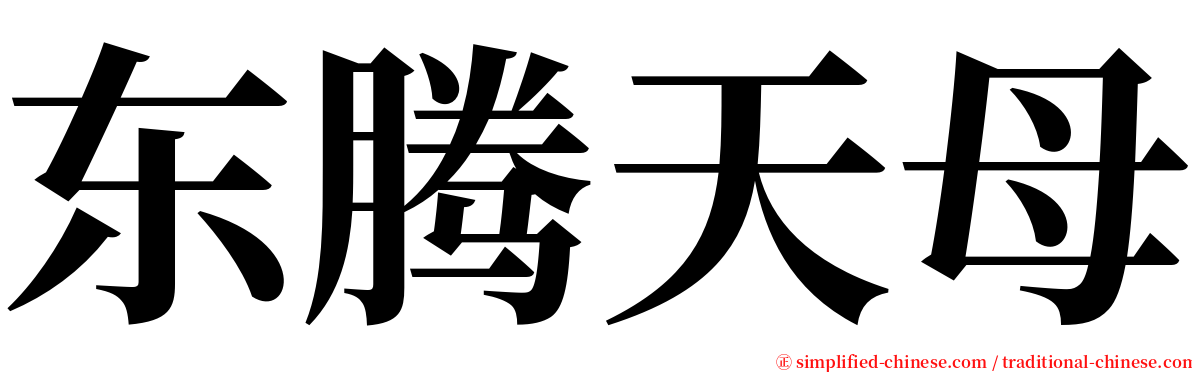 东腾天母 serif font