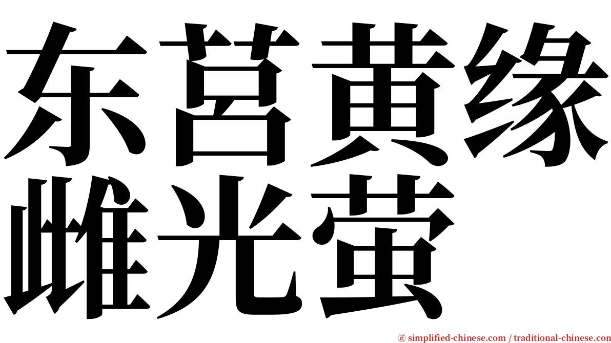 东莒黄缘雌光萤 serif font