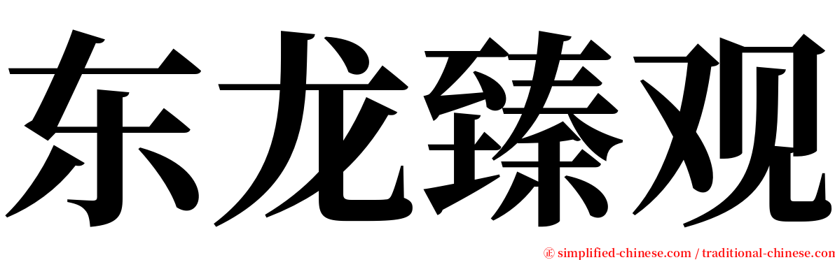 东龙臻观 serif font